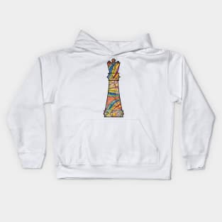 Colorful Chess Queen Piece Classic Retro Kids Hoodie